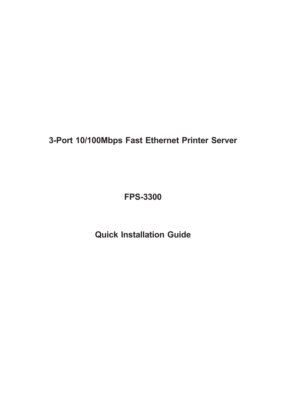 PLANET FPS-3300 User Manual | 8 pages
