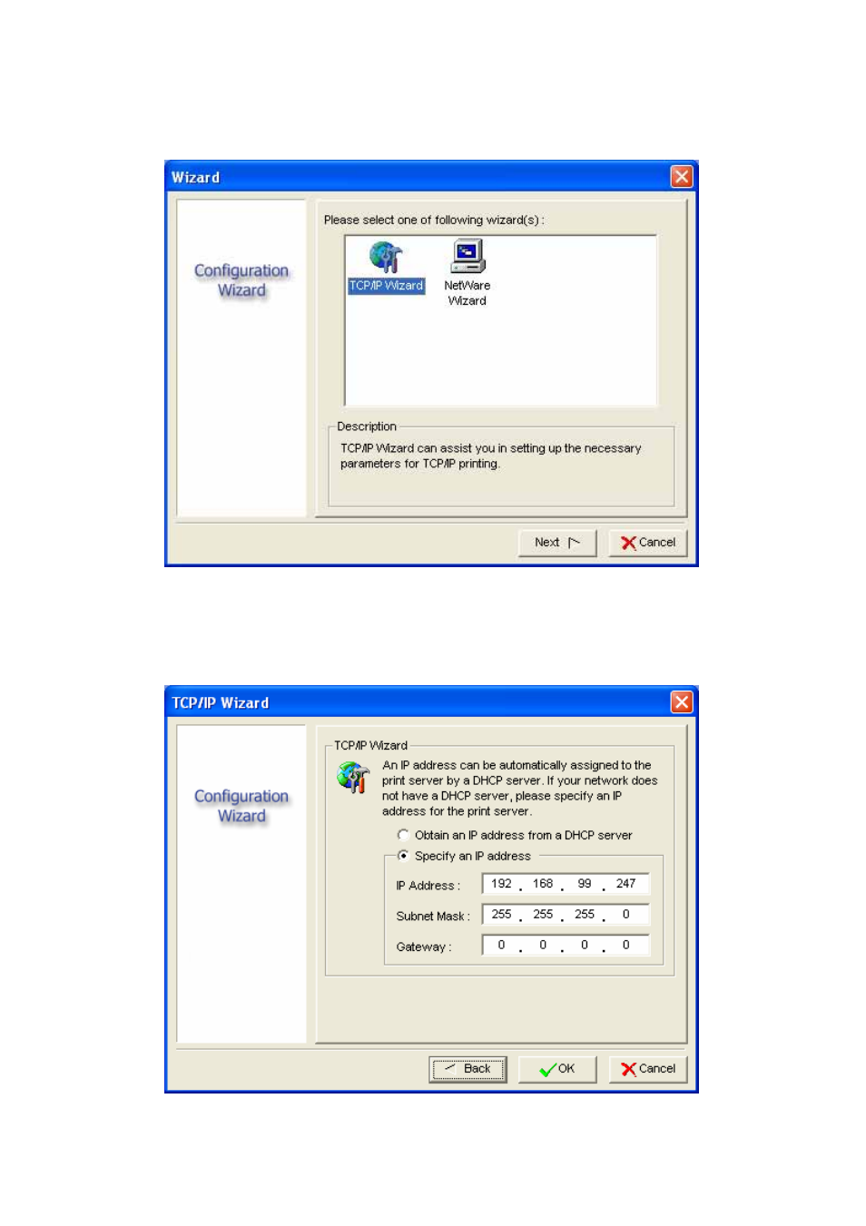 1 tcp/ip wizard | PLANET FPS-3300 User Manual | Page 15 / 71