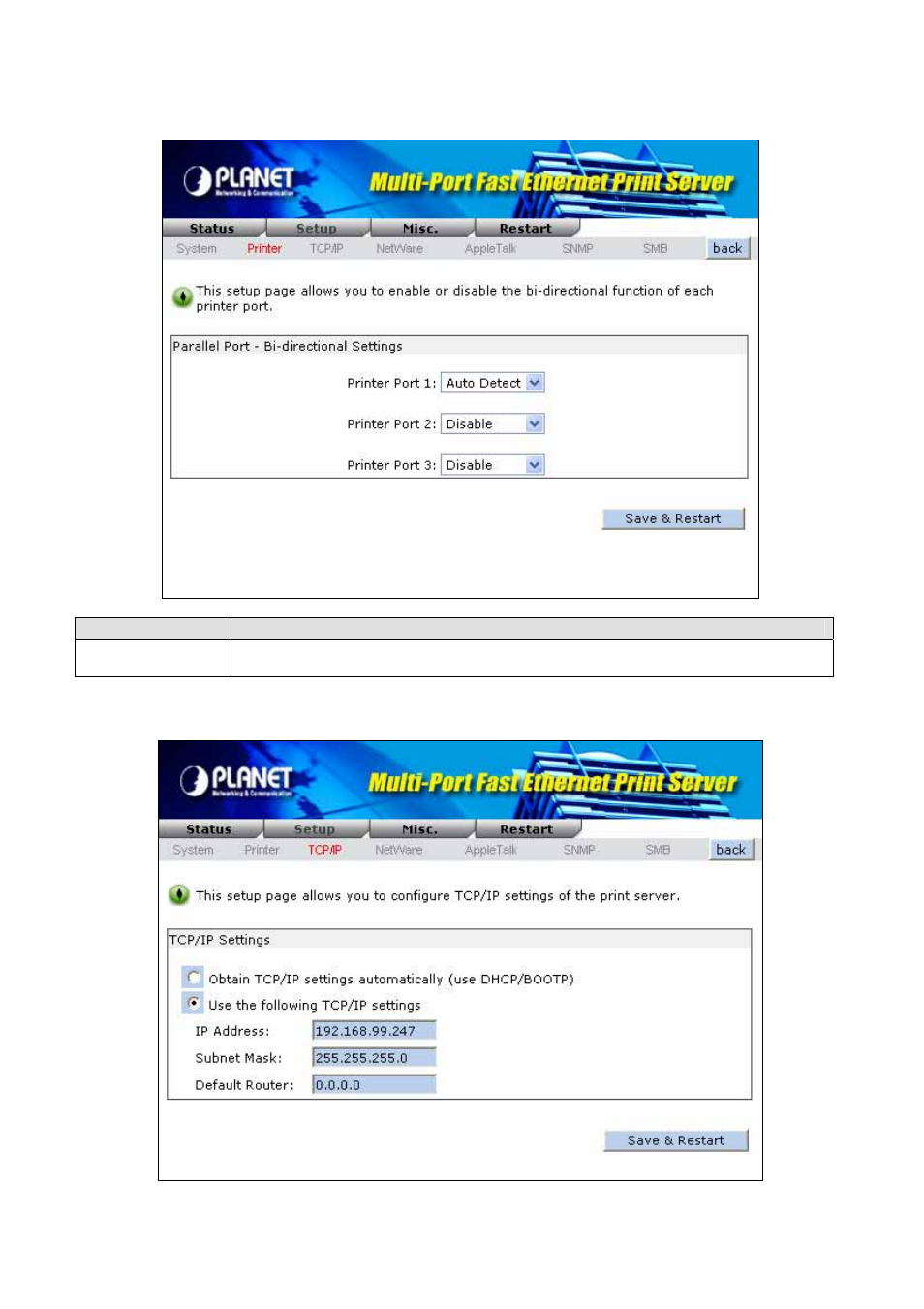 2 printer, 3 tcp/ip | PLANET FPS-3300 User Manual | Page 36 / 71