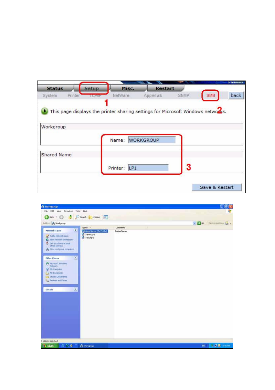Smb printing with windows xp | PLANET FPS-3300 User Manual | Page 55 / 71