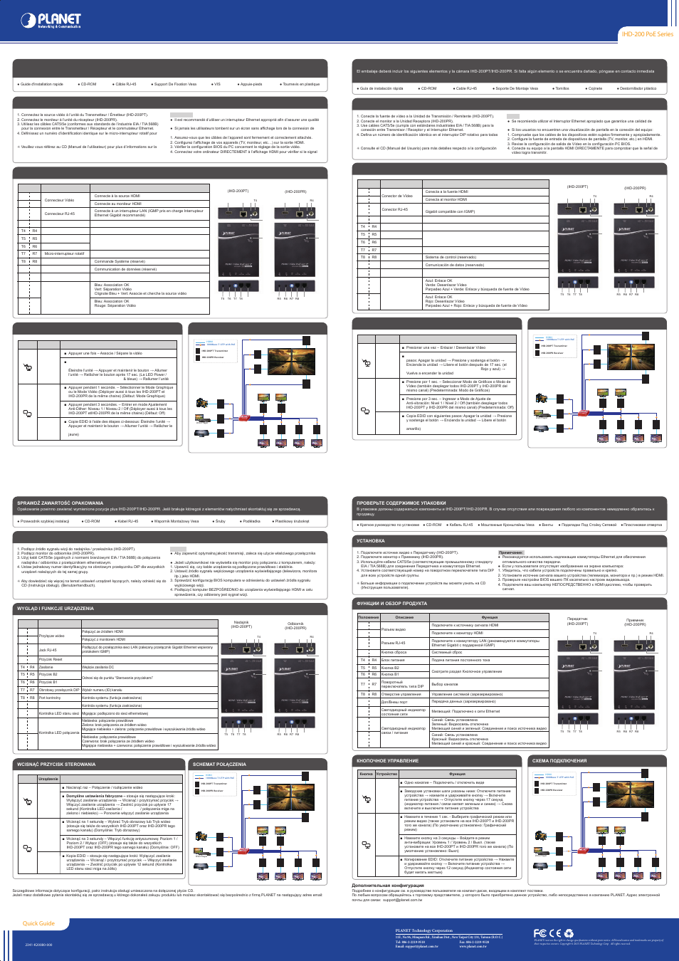 Ihd-200 poe series, French spanish polish russian | PLANET IHD-200PR User Manual | Page 2 / 2