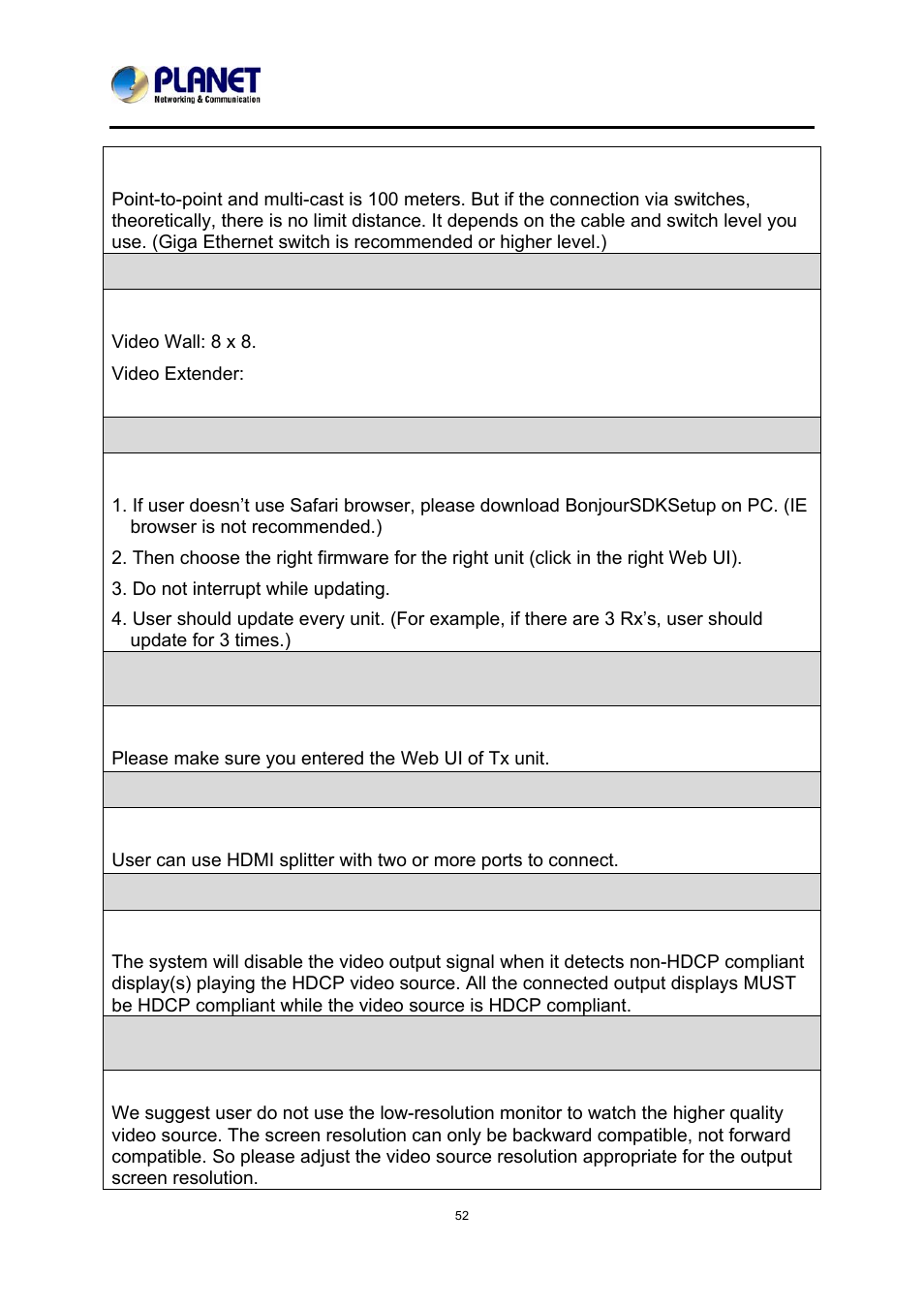 PLANET IHD-200PR User Manual | Page 52 / 54