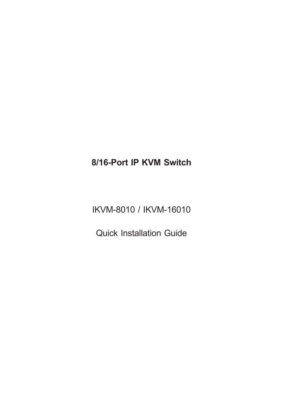 PLANET IKVM-16010 User Manual | 8 pages