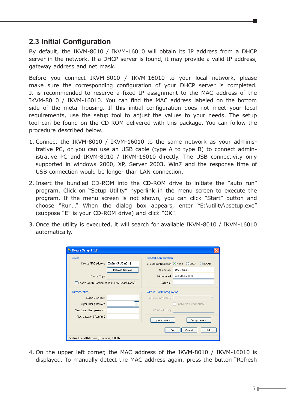 3 initial configuration | PLANET IKVM-16010 User Manual | Page 7 / 8