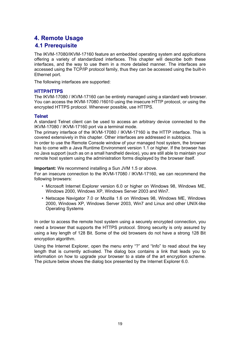 Remote usage, 1 prerequisite | PLANET IKVM-17080 User Manual | Page 25 / 62