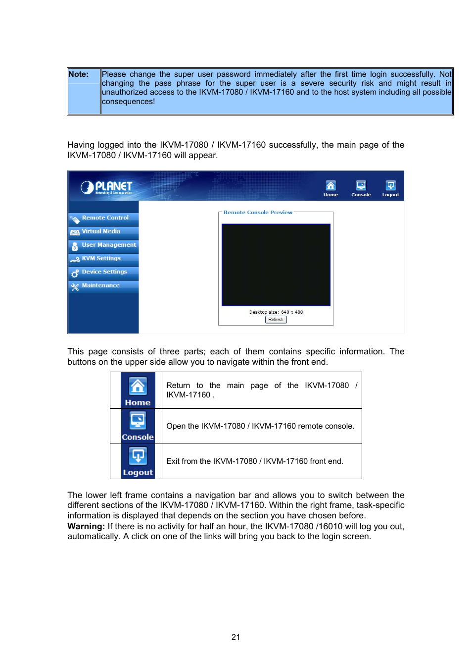 PLANET IKVM-17080 User Manual | Page 27 / 62