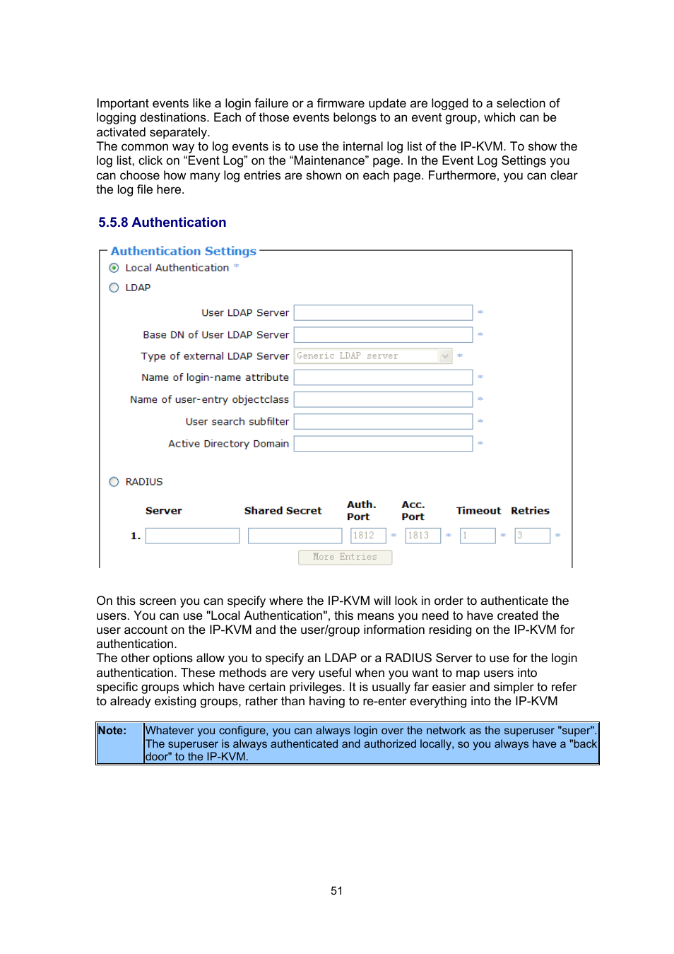 8 authentication | PLANET IKVM-17080 User Manual | Page 57 / 62