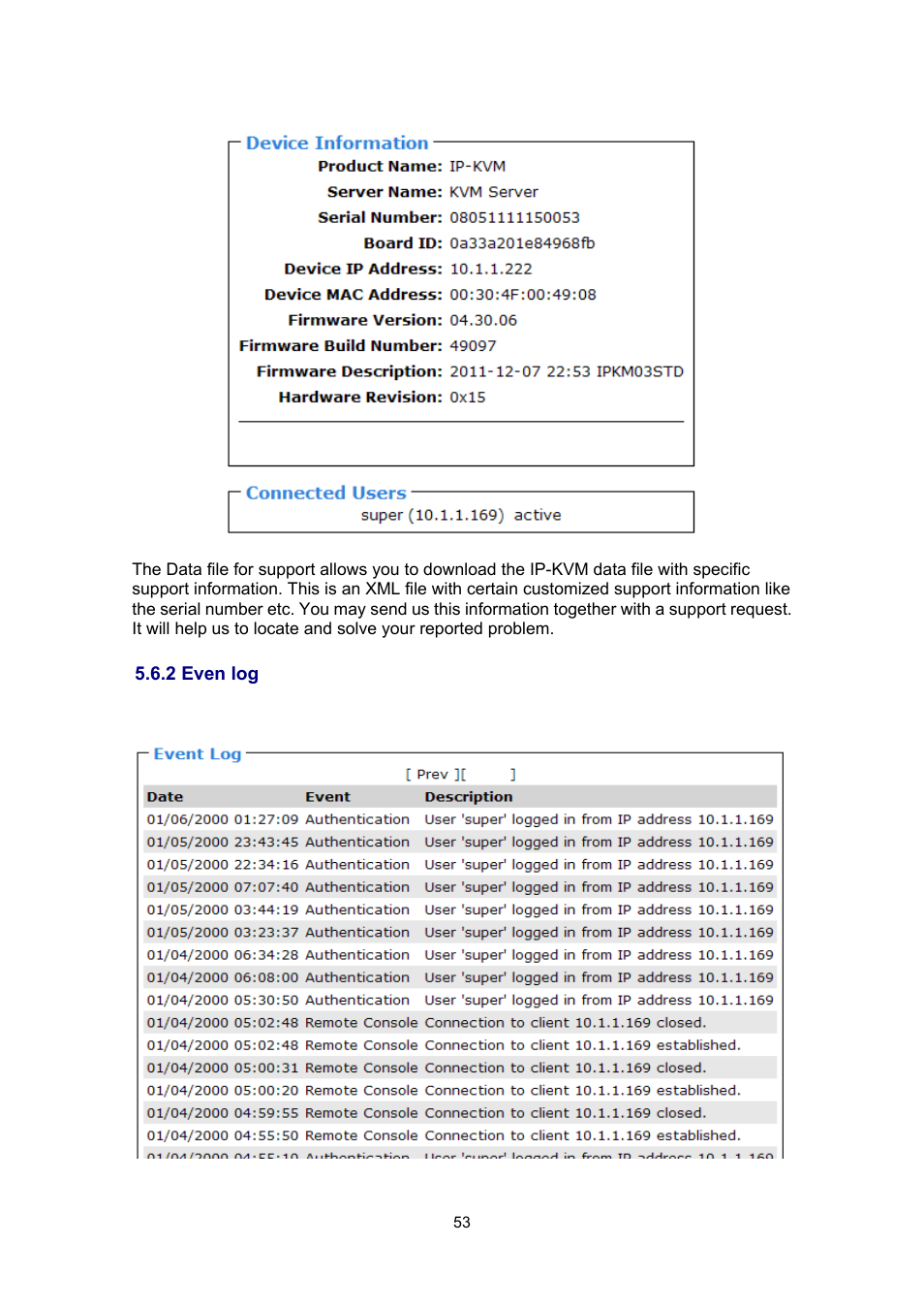 2 even log | PLANET IKVM-17080 User Manual | Page 59 / 62