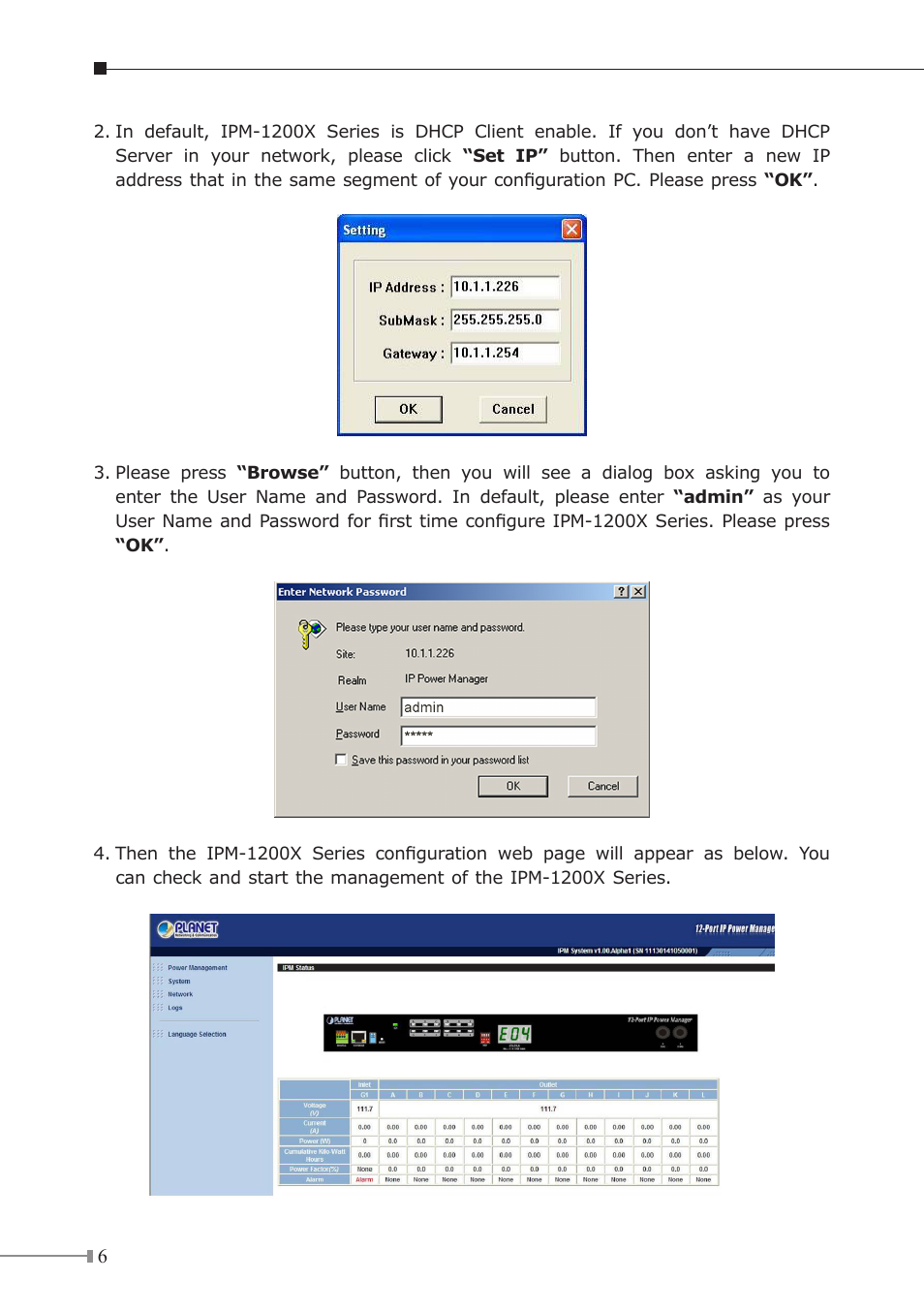 PLANET IPM-1200x Series User Manual | Page 6 / 8