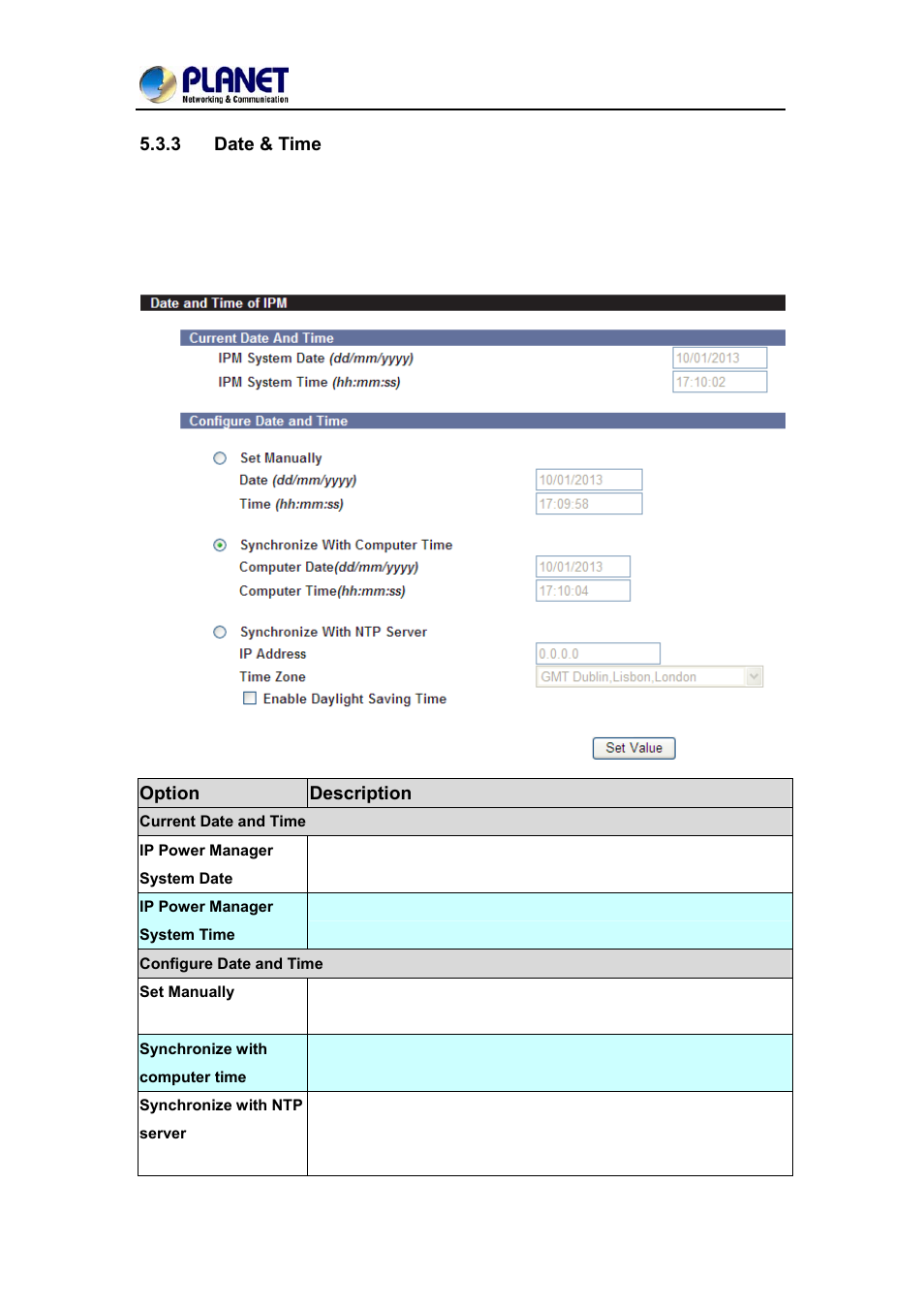 3 date & time, Date & time | PLANET IPM-1200x Series User Manual | Page 45 / 62