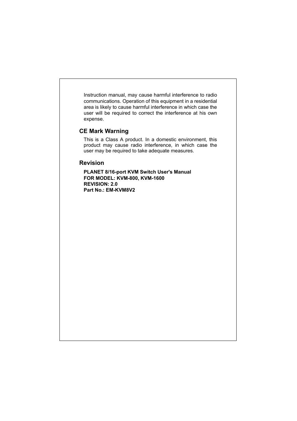 PLANET KVM-1600 User Manual | Page 3 / 27