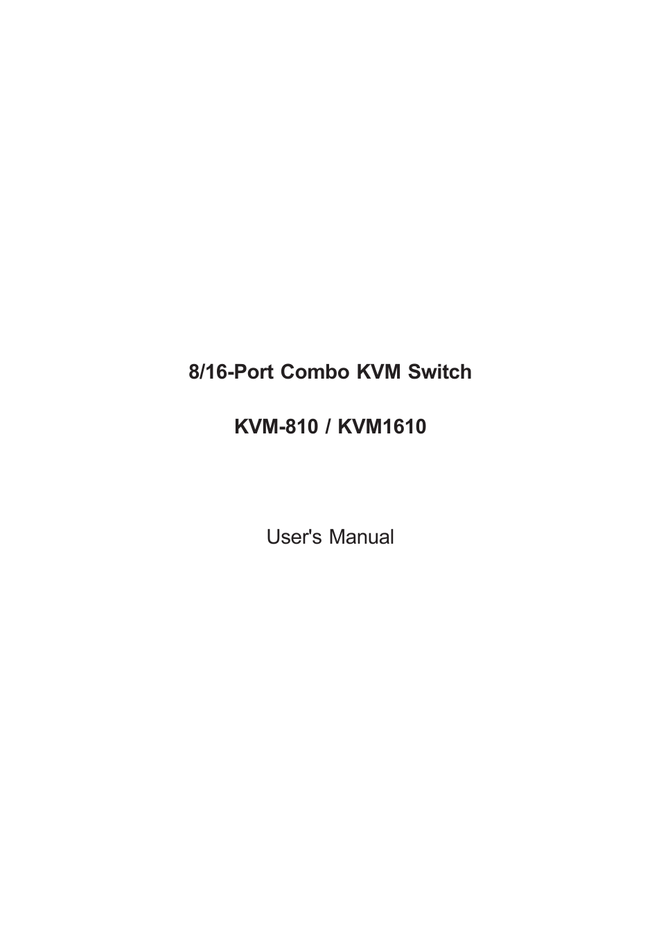 PLANET KVM-1610 User Manual | 20 pages