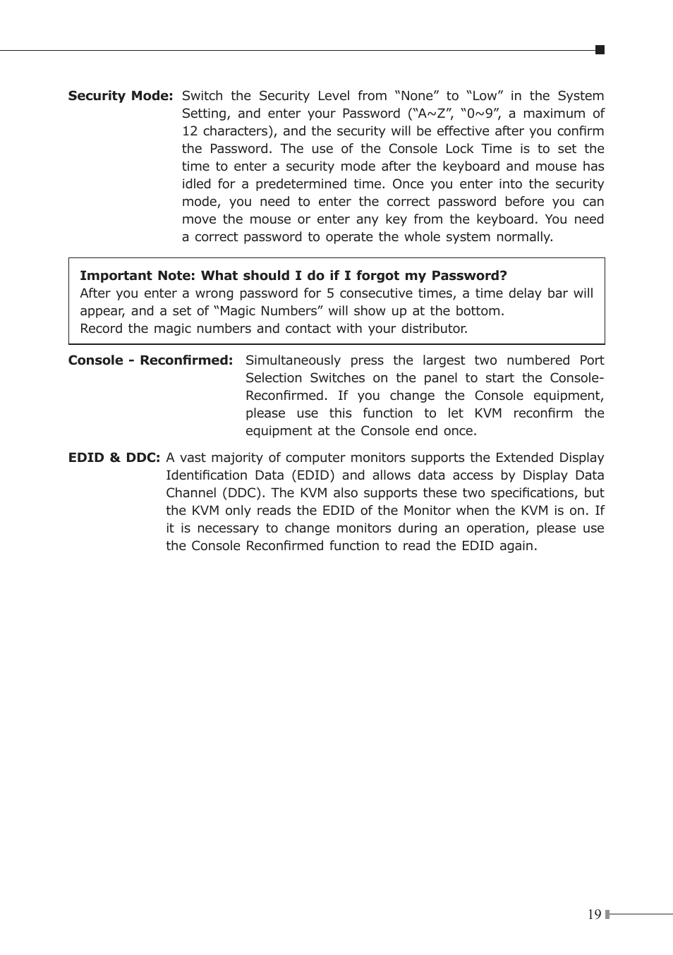 PLANET KVM-1610 User Manual | Page 19 / 20