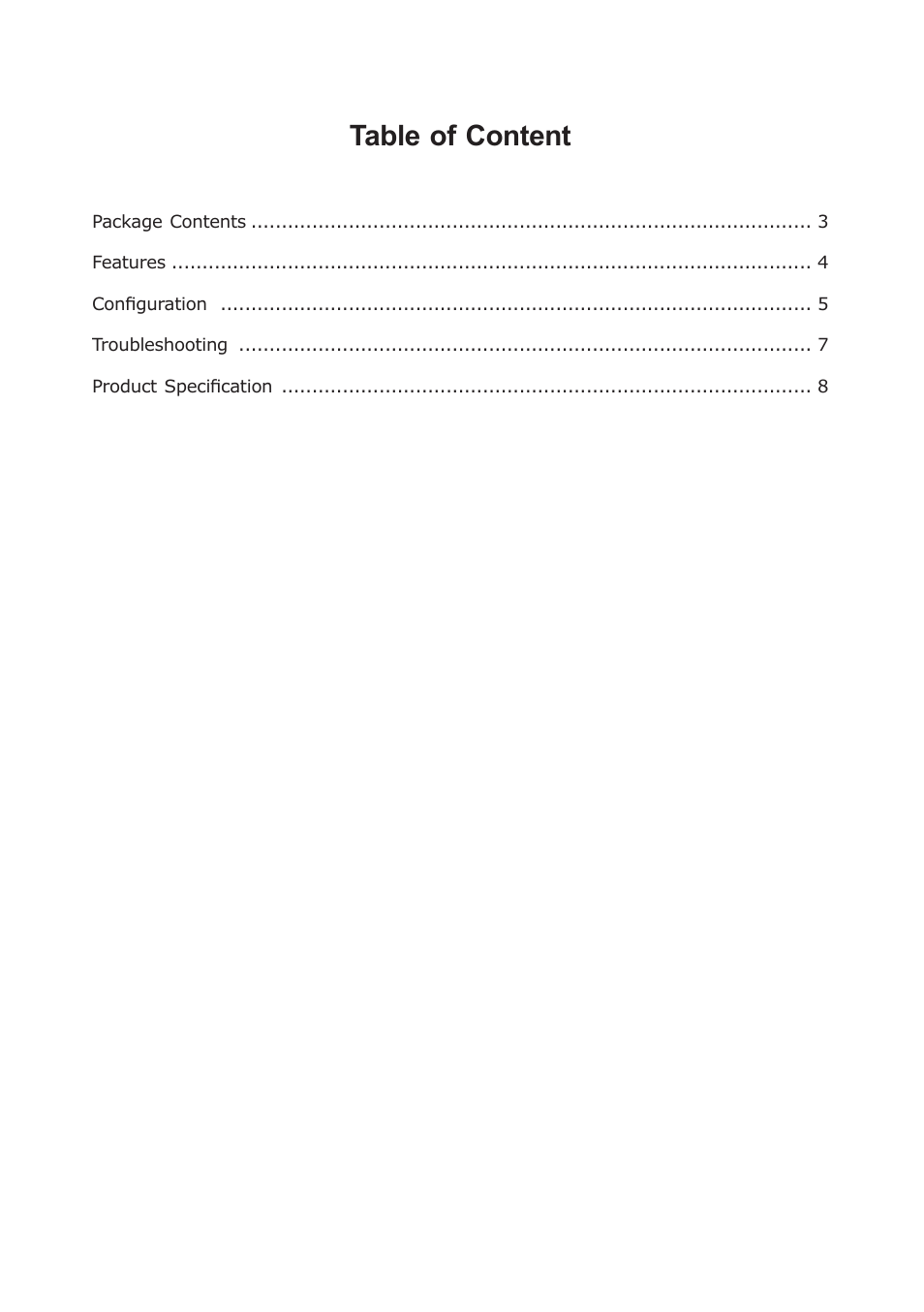 Table of content | PLANET KVM-203 User Manual | Page 2 / 8