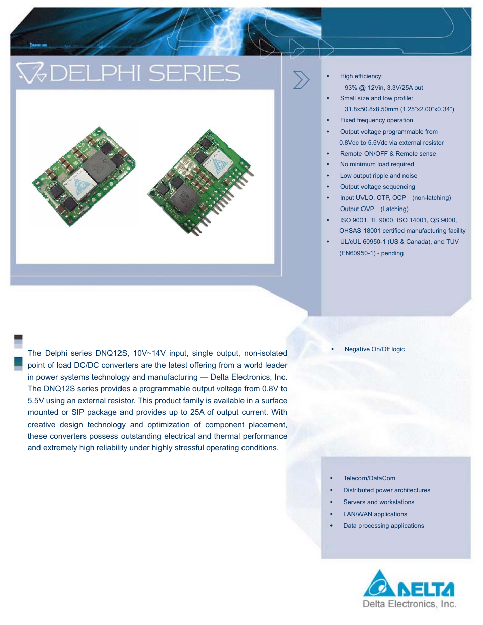 Delta Electronics DNQ12 User Manual | 12 pages