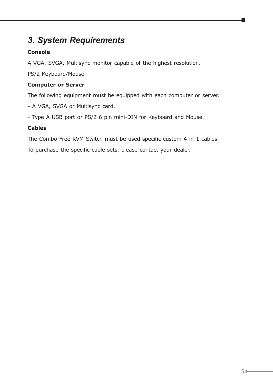 System requirements | PLANET KVM-210 User Manual | Page 5 / 16