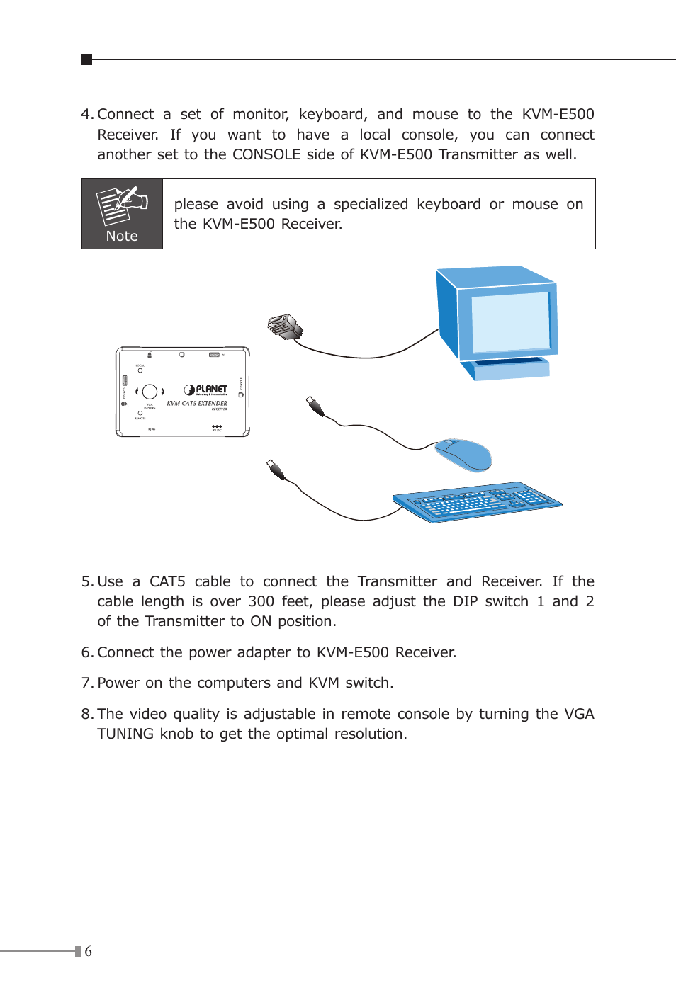 PLANET KVM-E500 User Manual | Page 6 / 8