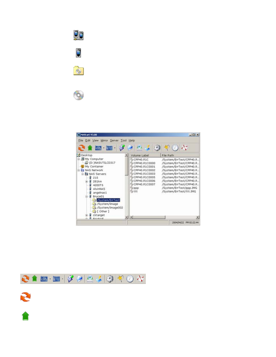 Tool bar functions | PLANET NAS-3410 User Manual | Page 99 / 108