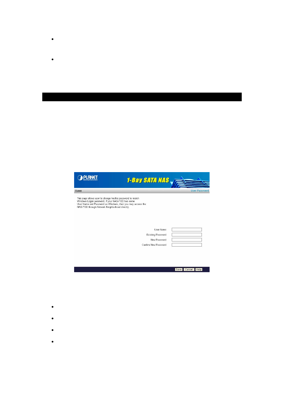 Changing your password | PLANET NAS-7100 User Manual | Page 26 / 76