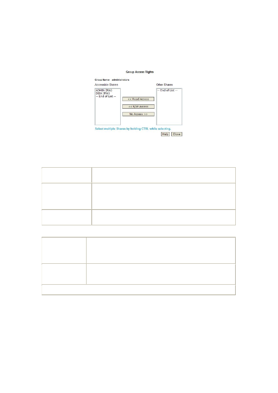 Access rights screen | PLANET NAS-7100 User Manual | Page 43 / 76