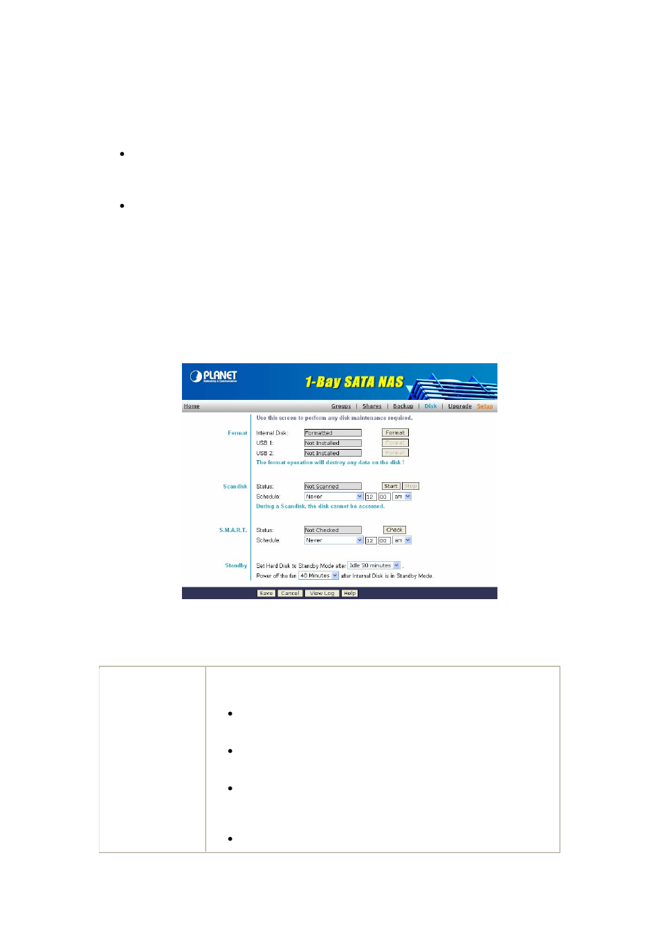 Disk screen | PLANET NAS-7100 User Manual | Page 51 / 76