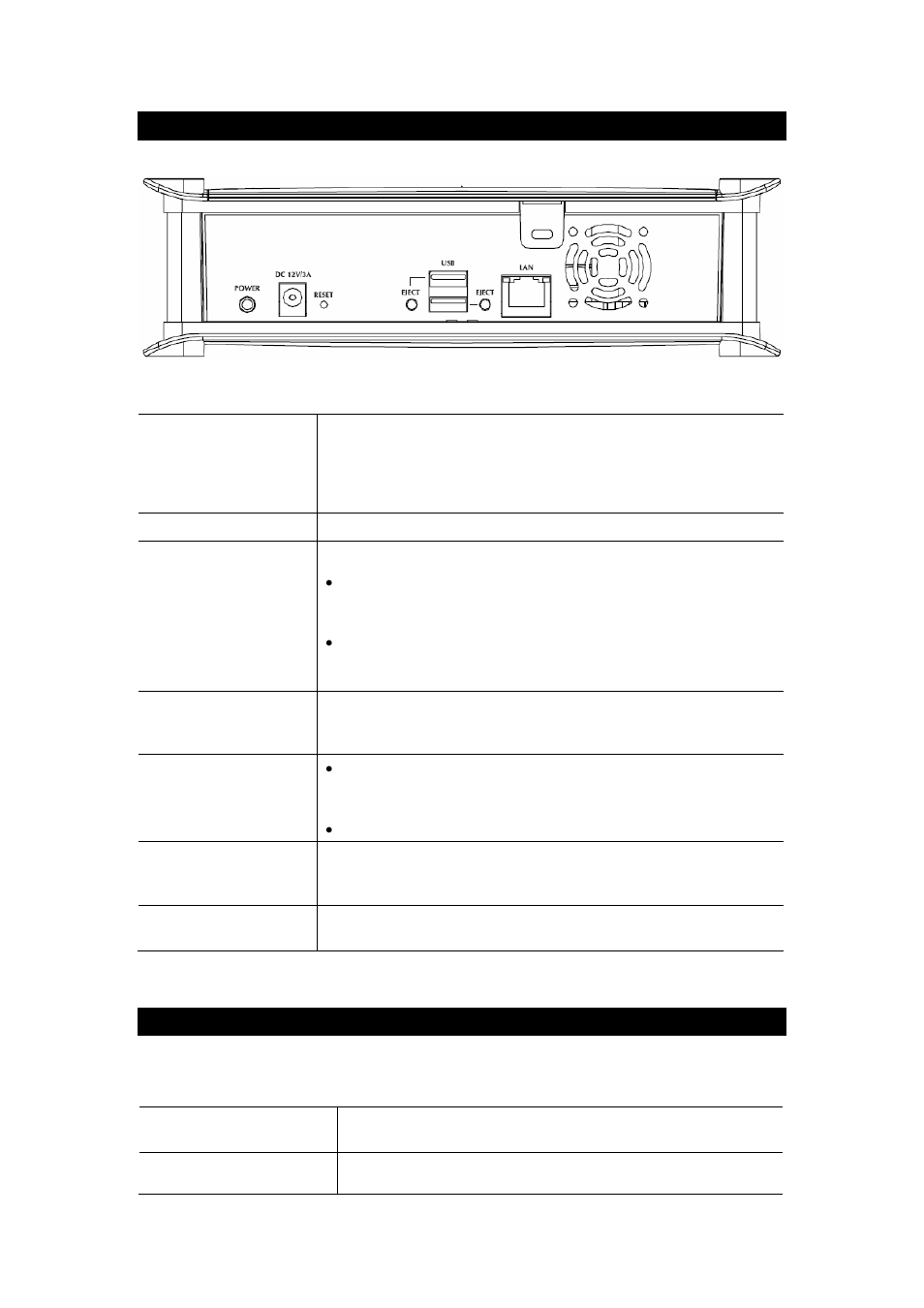 Rear panel, Audible warnings | PLANET NAS-7100 User Manual | Page 9 / 76