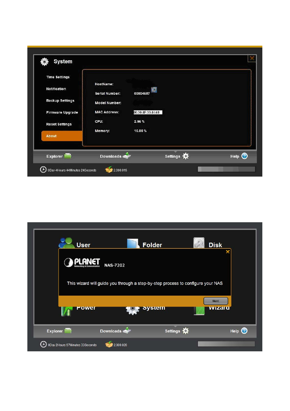 8 wizard, 6 about | PLANET NAS-7202 User Manual | Page 46 / 55