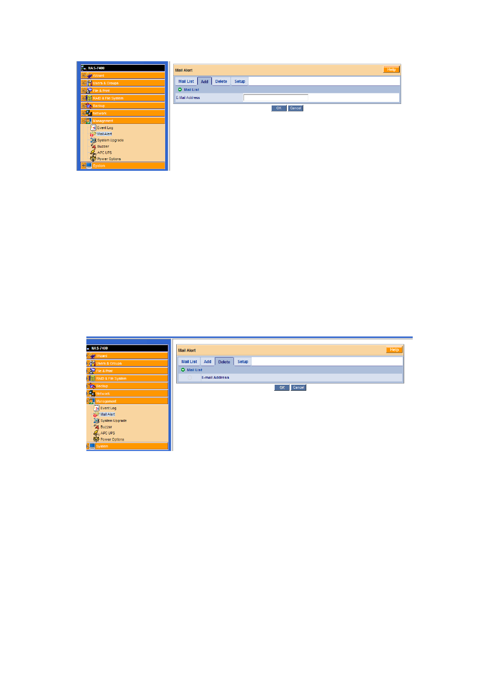 5 deleting an email alert recipient | PLANET NAS-7400 User Manual | Page 106 / 149