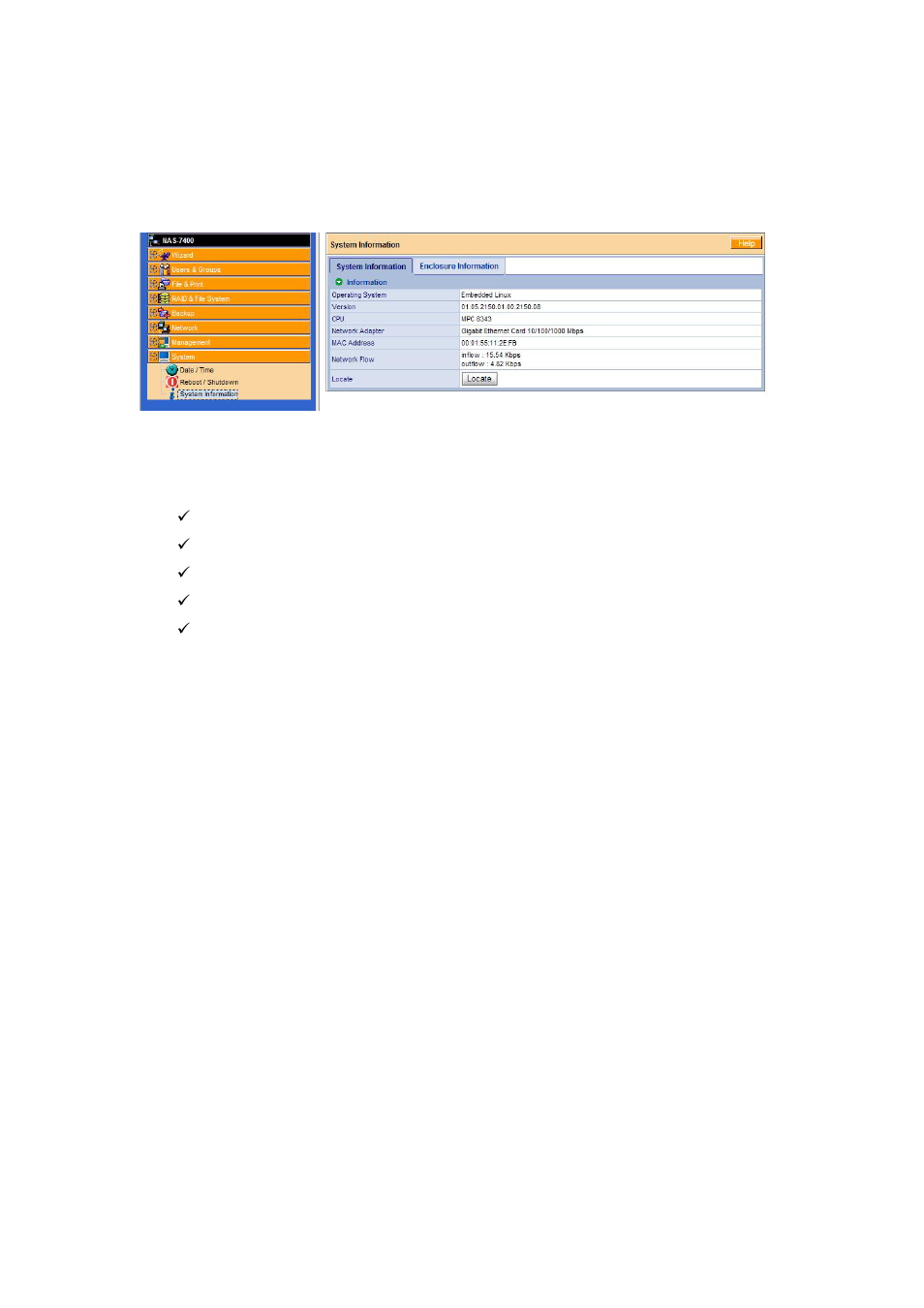 7 viewing system information | PLANET NAS-7400 User Manual | Page 113 / 149