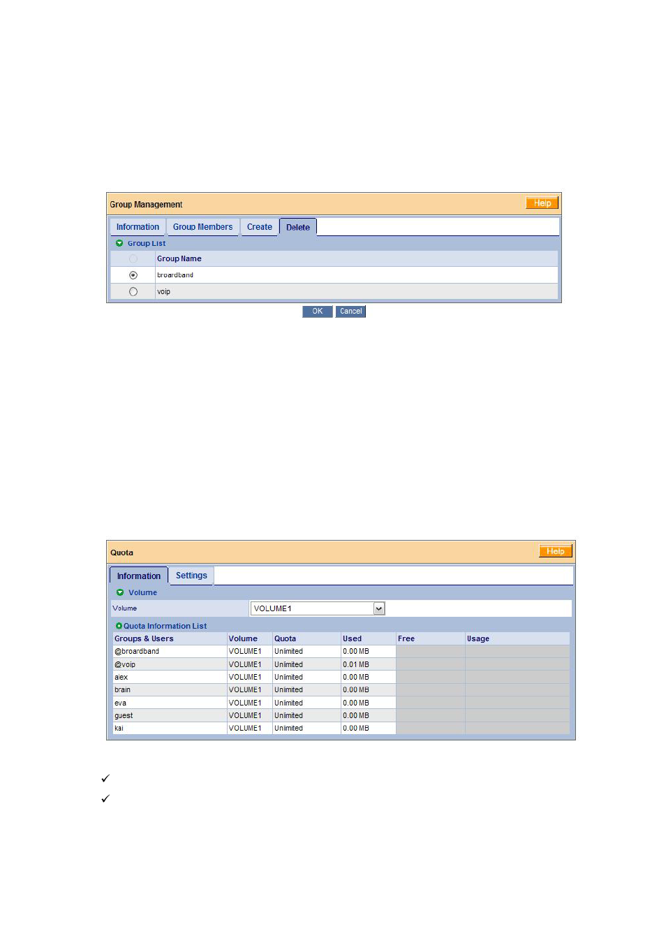 10 deleting a group, 11 viewing quotas | PLANET NAS-7400 User Manual | Page 79 / 149