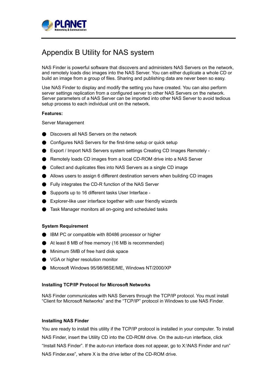 Appendix b utility for nas system | PLANET NAS-7410 User Manual | Page 106 / 125