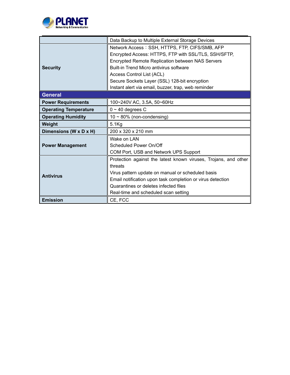 PLANET NAS-7410 User Manual | Page 12 / 125