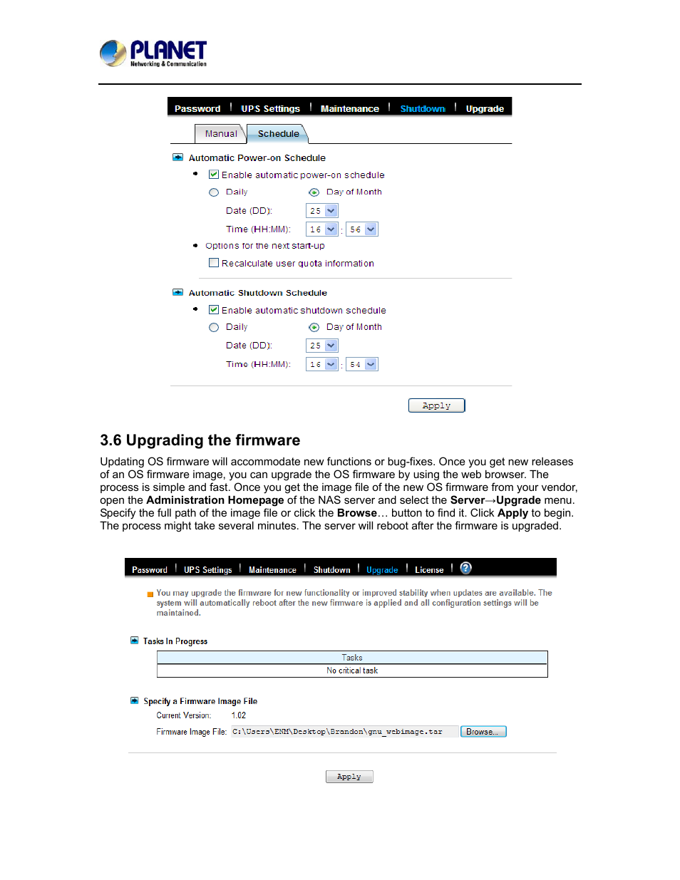 6 upgrading the firmware | PLANET NAS-7410 User Manual | Page 26 / 125