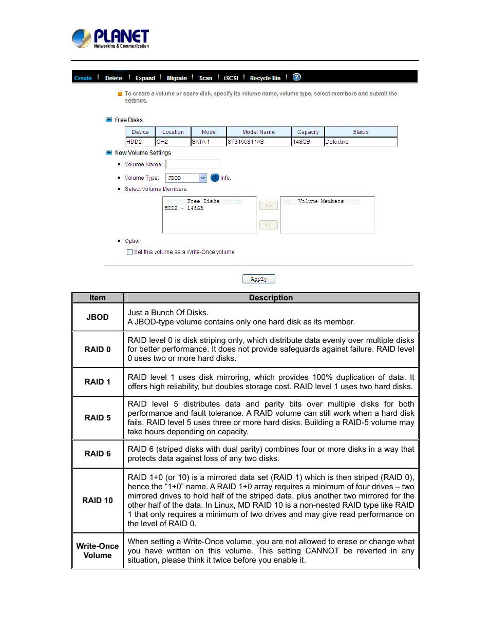 PLANET NAS-7410 User Manual | Page 44 / 125
