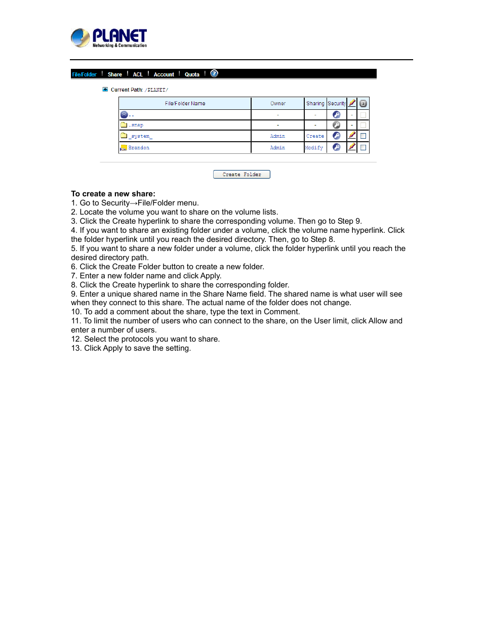 PLANET NAS-7410 User Manual | Page 53 / 125