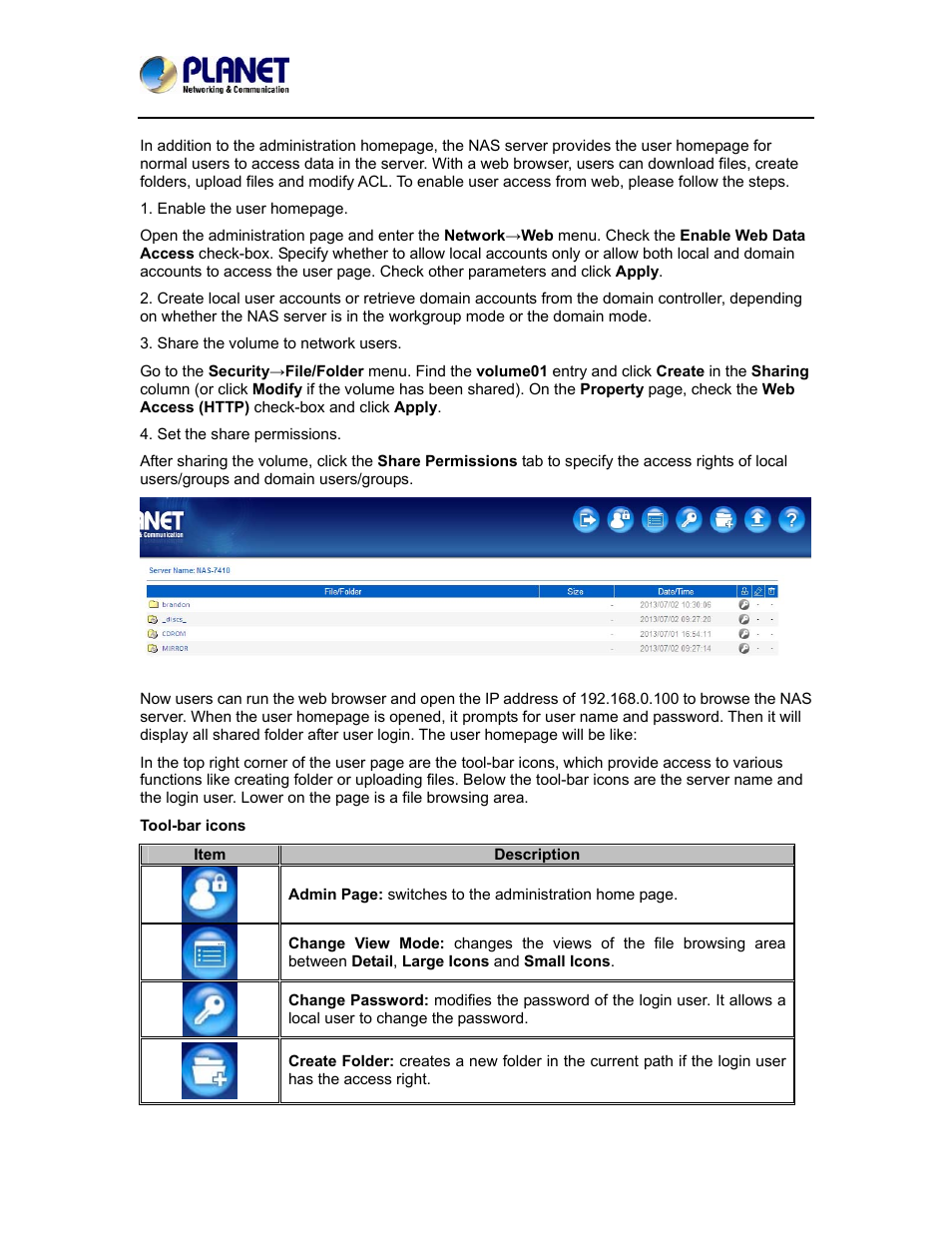 PLANET NAS-7410 User Manual | Page 77 / 125