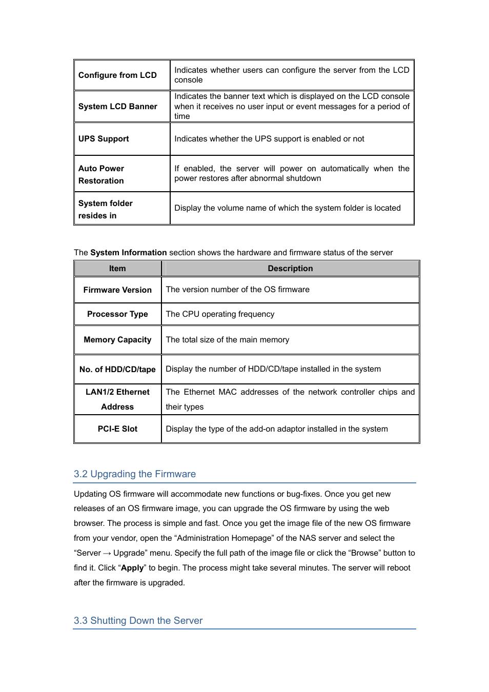 2 upgrading the firmware, 3 shutting down the server | PLANET NAS-7450 User Manual | Page 21 / 111