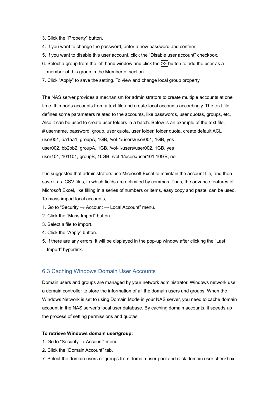 3 caching windows domain user accounts | PLANET NAS-7450 User Manual | Page 52 / 111