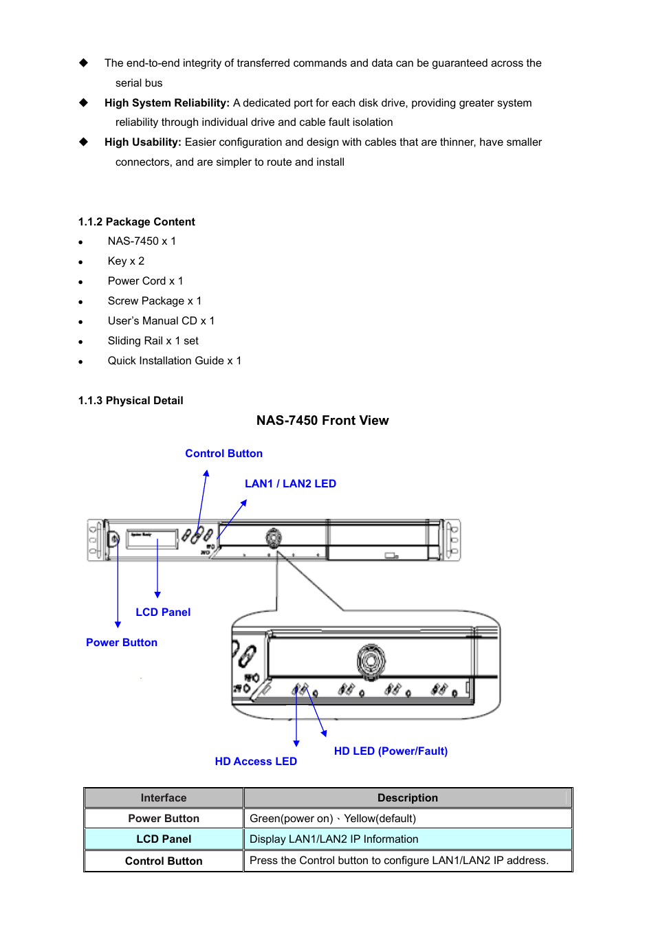 Nas-7450 front view | PLANET NAS-7450 User Manual | Page 7 / 111