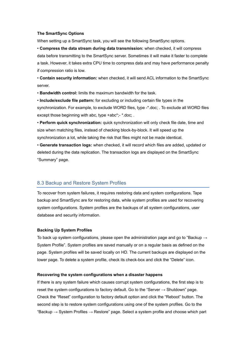 3 backup and restore system profiles | PLANET NAS-7450 User Manual | Page 79 / 111