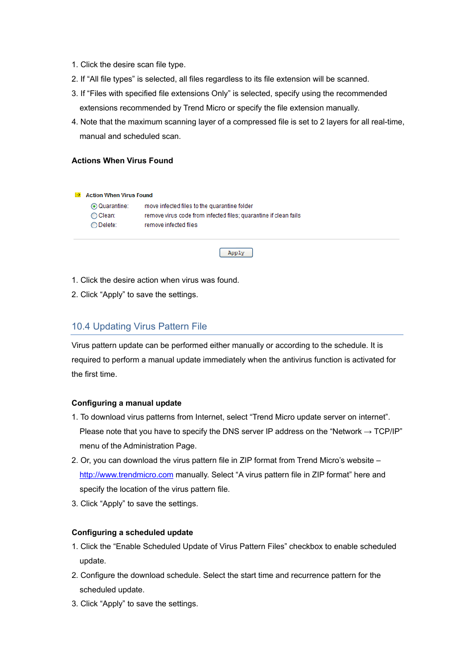 4 updating virus pattern file | PLANET NAS-7450 User Manual | Page 90 / 111