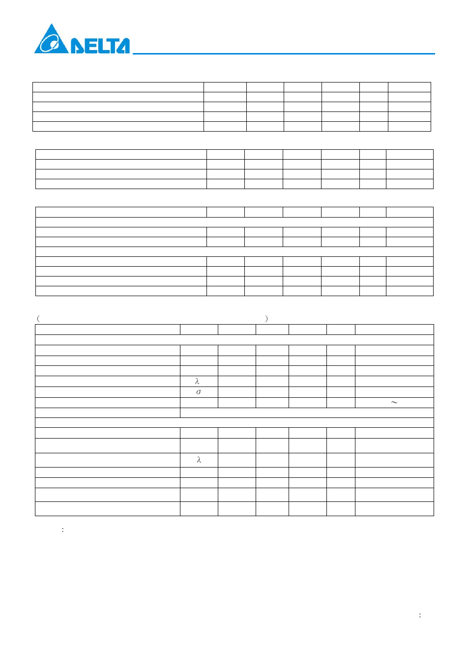 Absolute maximum ratings, Recommended operating conditions, Electrical characteristics | Optical characteristics | Delta Electronics Optical Transceiver Modules OPT-622A1F1R User Manual | Page 2 / 7