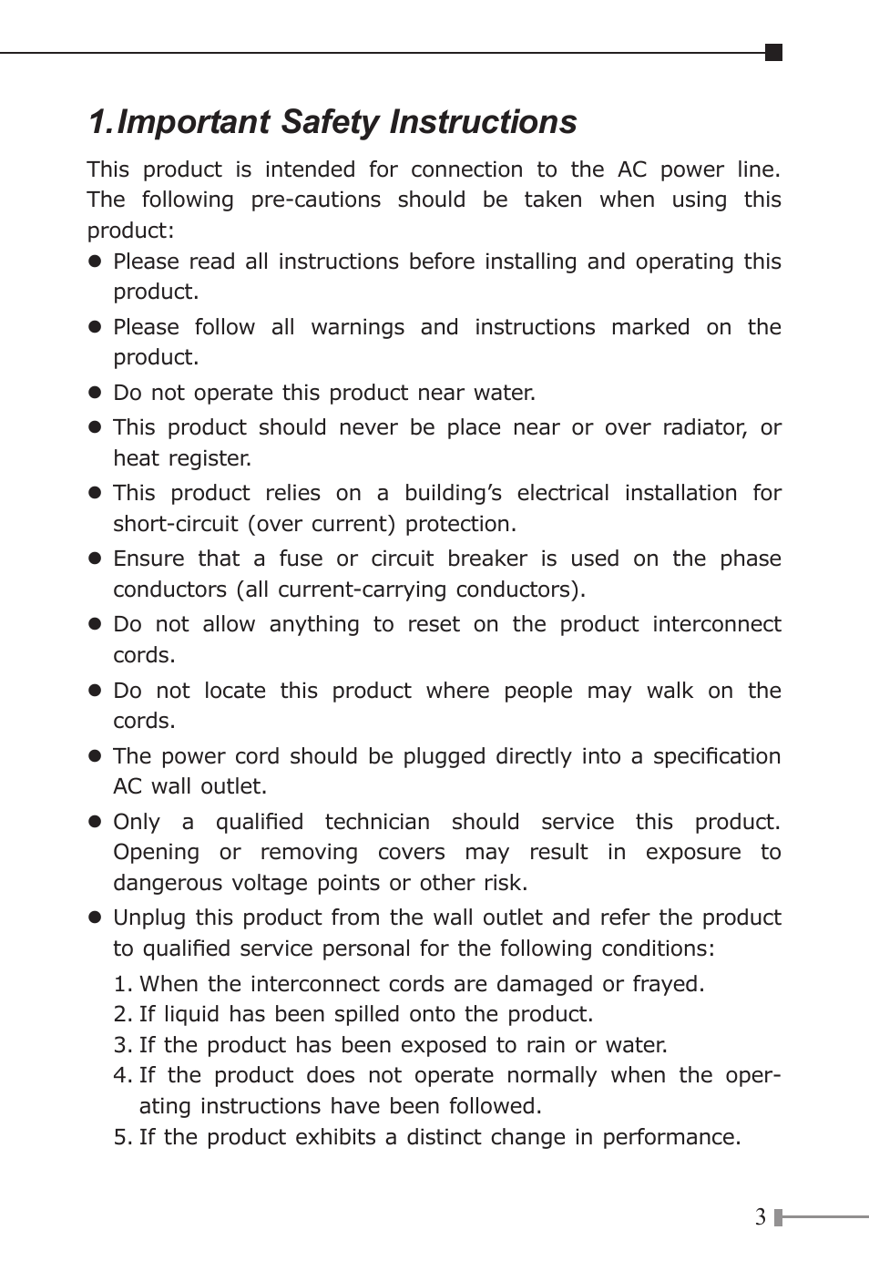 Important safety instructions | PLANET PL-701 User Manual | Page 3 / 8