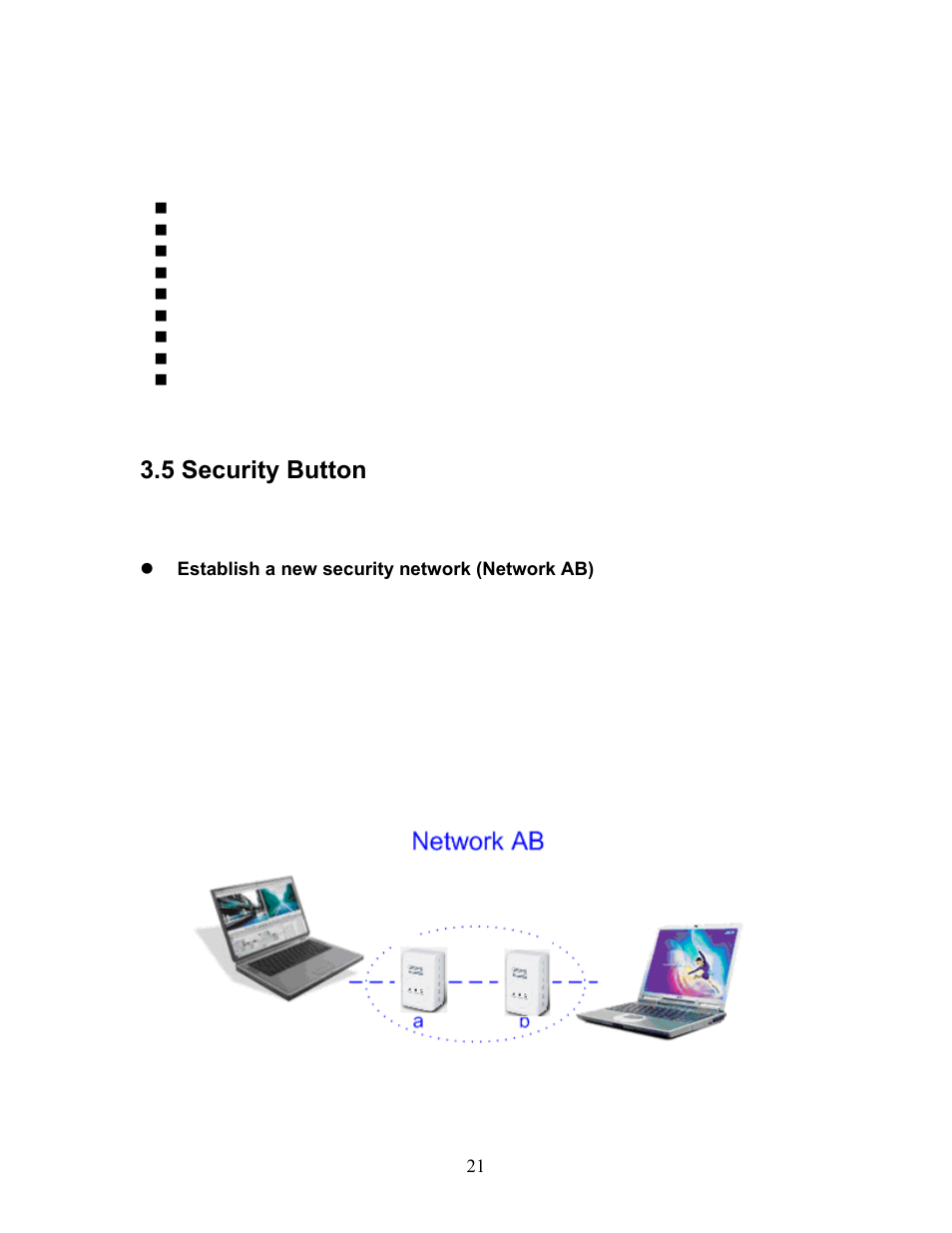 5 security button, Ecurity, Utton | PLANET PL-701 User Manual | Page 21 / 24