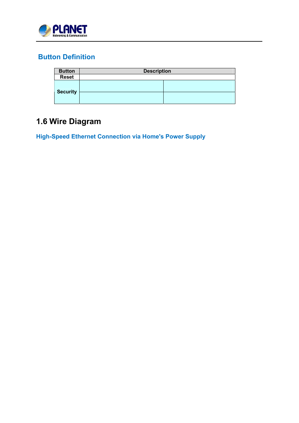 6 wire diagram, Iagram, Button definition | PLANET PL-751 User Manual | Page 12 / 28