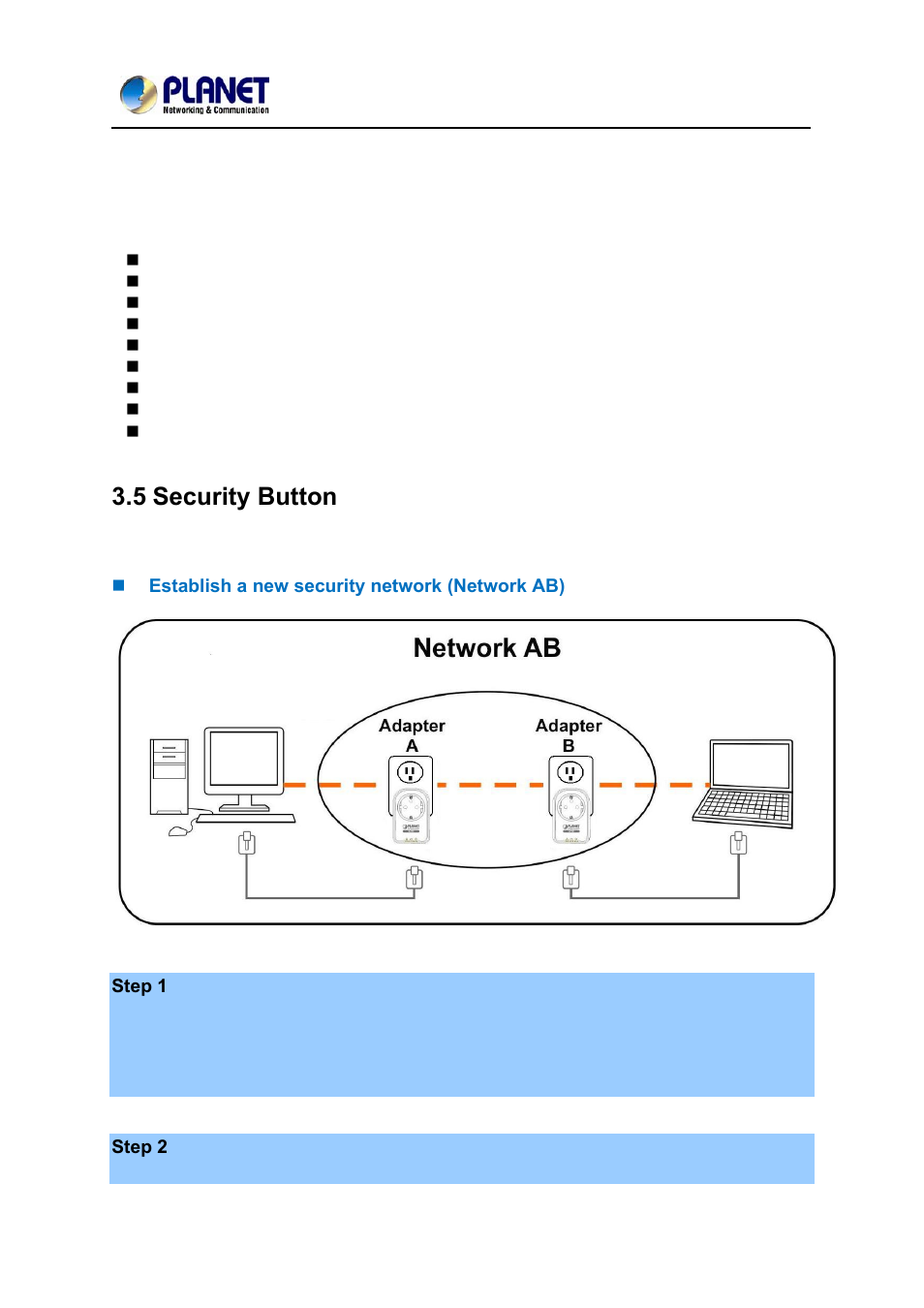 5 security button, Ecurity, Utton | PLANET PL-751 User Manual | Page 25 / 28