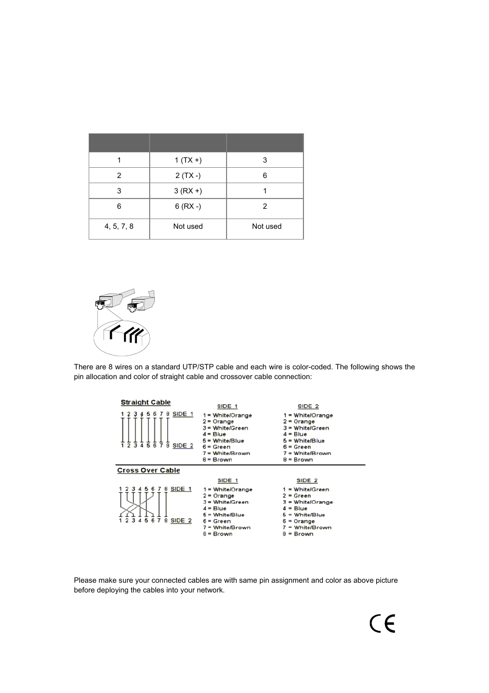 Appendix a networking connection, A.1 switch‘s rj-45 pin assignments, A.2 rj-45 cable pin assignment | PLANET IFT-802 User Manual | Page 18 / 18