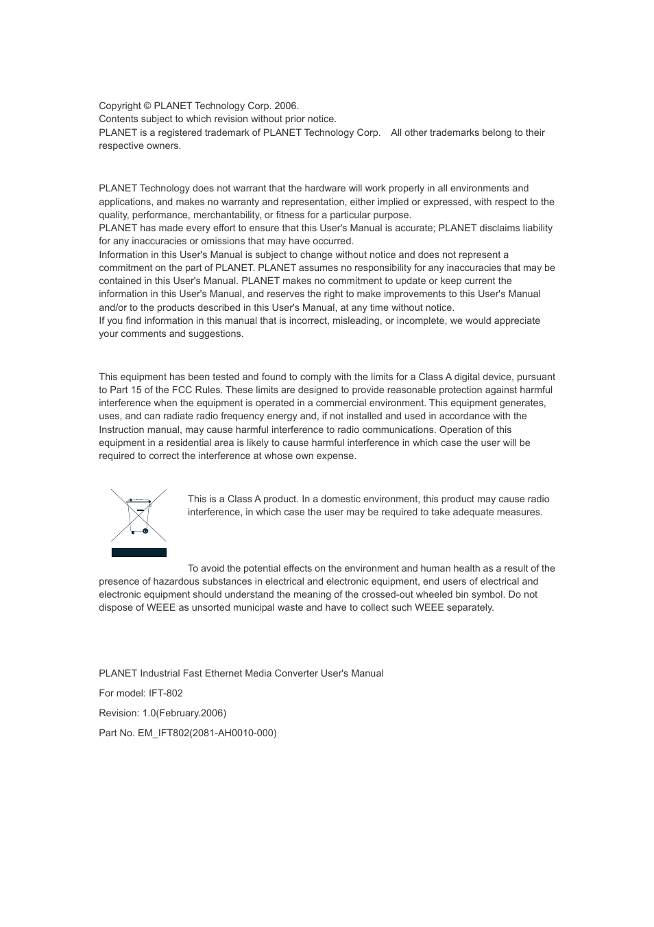 PLANET IFT-802 User Manual | Page 2 / 18