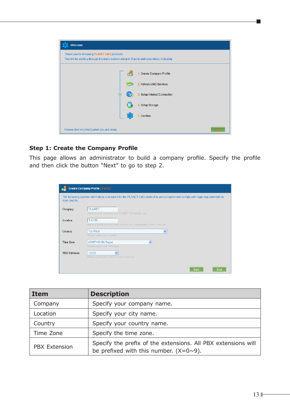 PLANET UMG-1000 User Manual | Page 13 / 20
