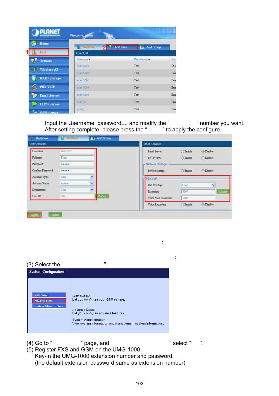 PLANET UMG-1000 User Manual | Page 103 / 131